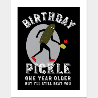 Mens Pickleball Birthday Pickle Posters and Art